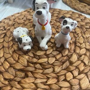 Disney 101 Dalmatians Pongo and 2 puppies collectible figurines.